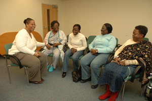 A sickle cell support group meeting.