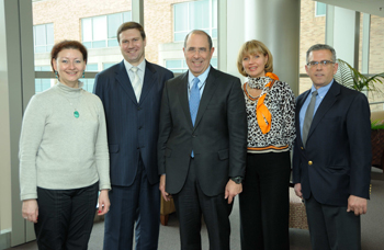 Drs. Gallin and Ognibene with visitors from Russia.