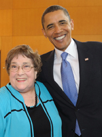 Susan Lowell Butler and President Obama