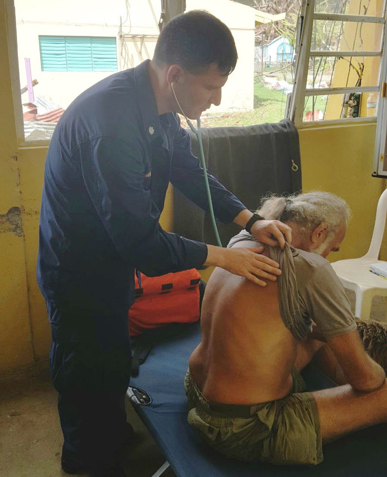 Cmdr. Daniel Goldstein in the U.S. Virgin Islands providing medical care