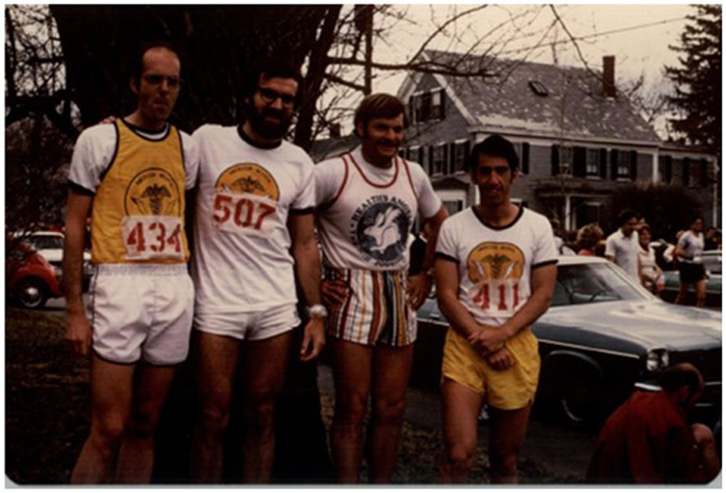 Klein and colleagues at a Boston Marathon