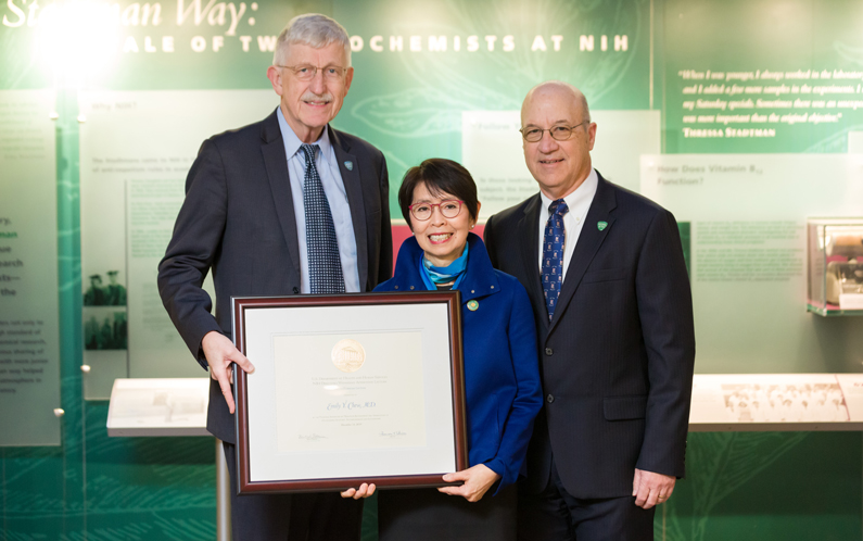 Dr. Francis Collins, Dr. Emily Chew and Dr. Jim Gilman