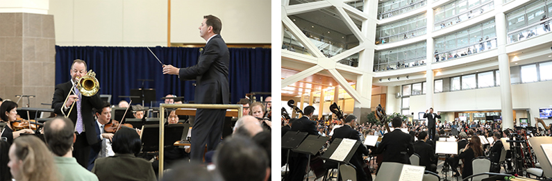 The National Symphony Orchestra performed in the NIH Clinical Center Atrium as part of its Sound Health initiative