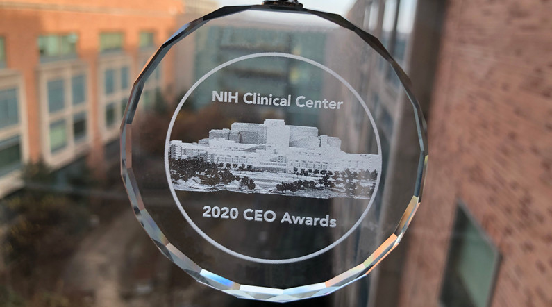 NIH Clinical Center 2020 CEO Awards Crystal Award