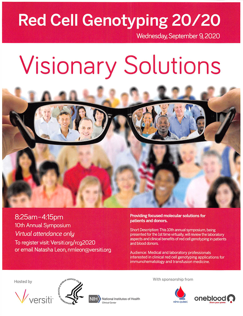Red Cell Genotyping 20/20 Visionary Solutions Flyer