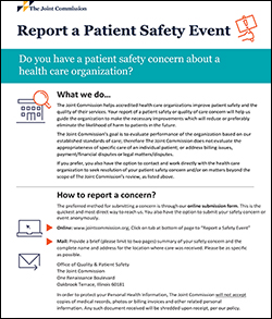 Report a Patient Safety Event